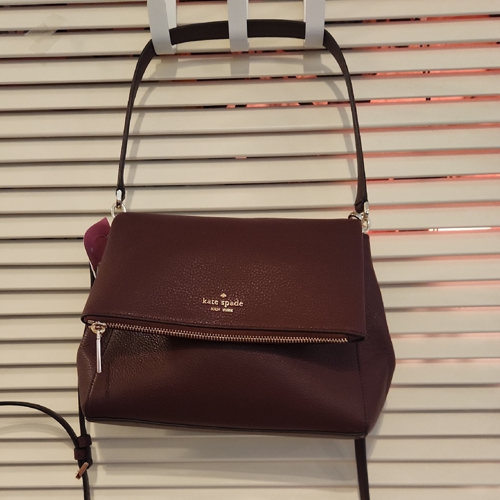 Kate Spade Brown Crossbody Bag with Flap Closure